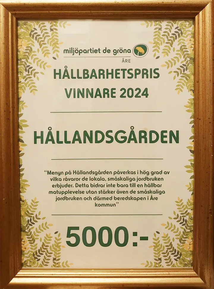 Åres Hållbarhetspris 2024 gick till Hållandsgården